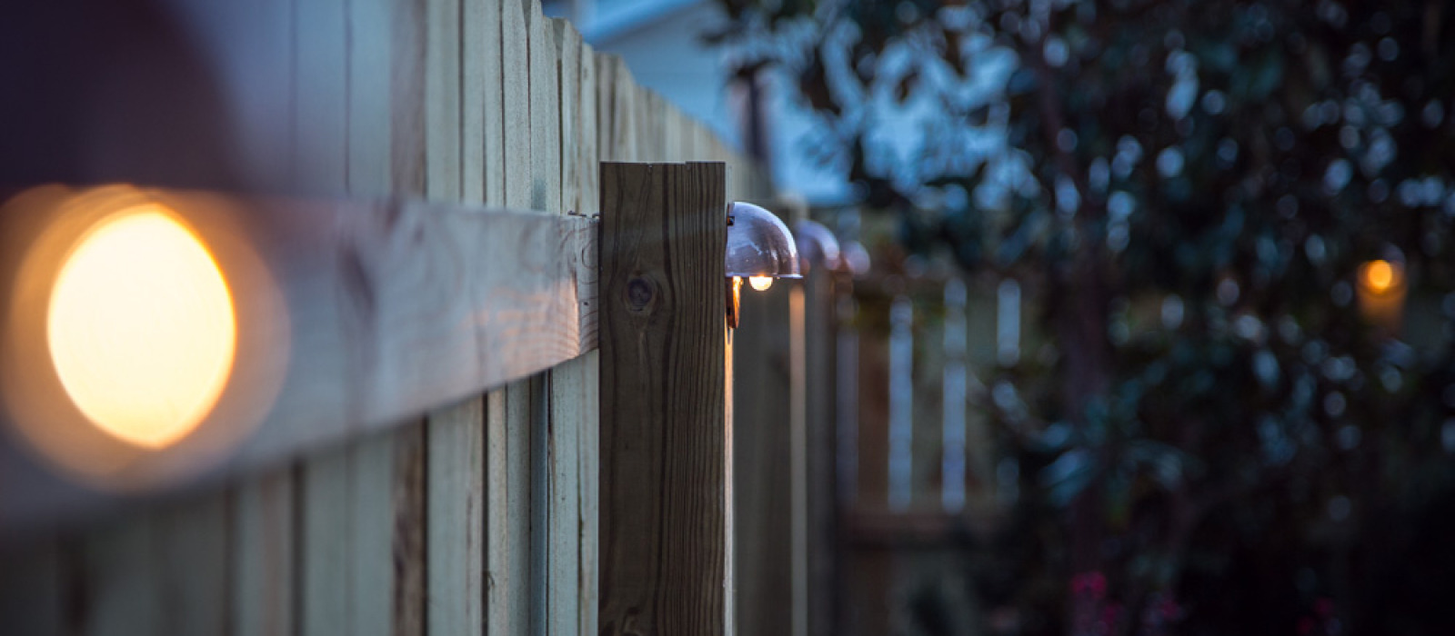 DIY Wood Privacy Fence with Accent Lighting