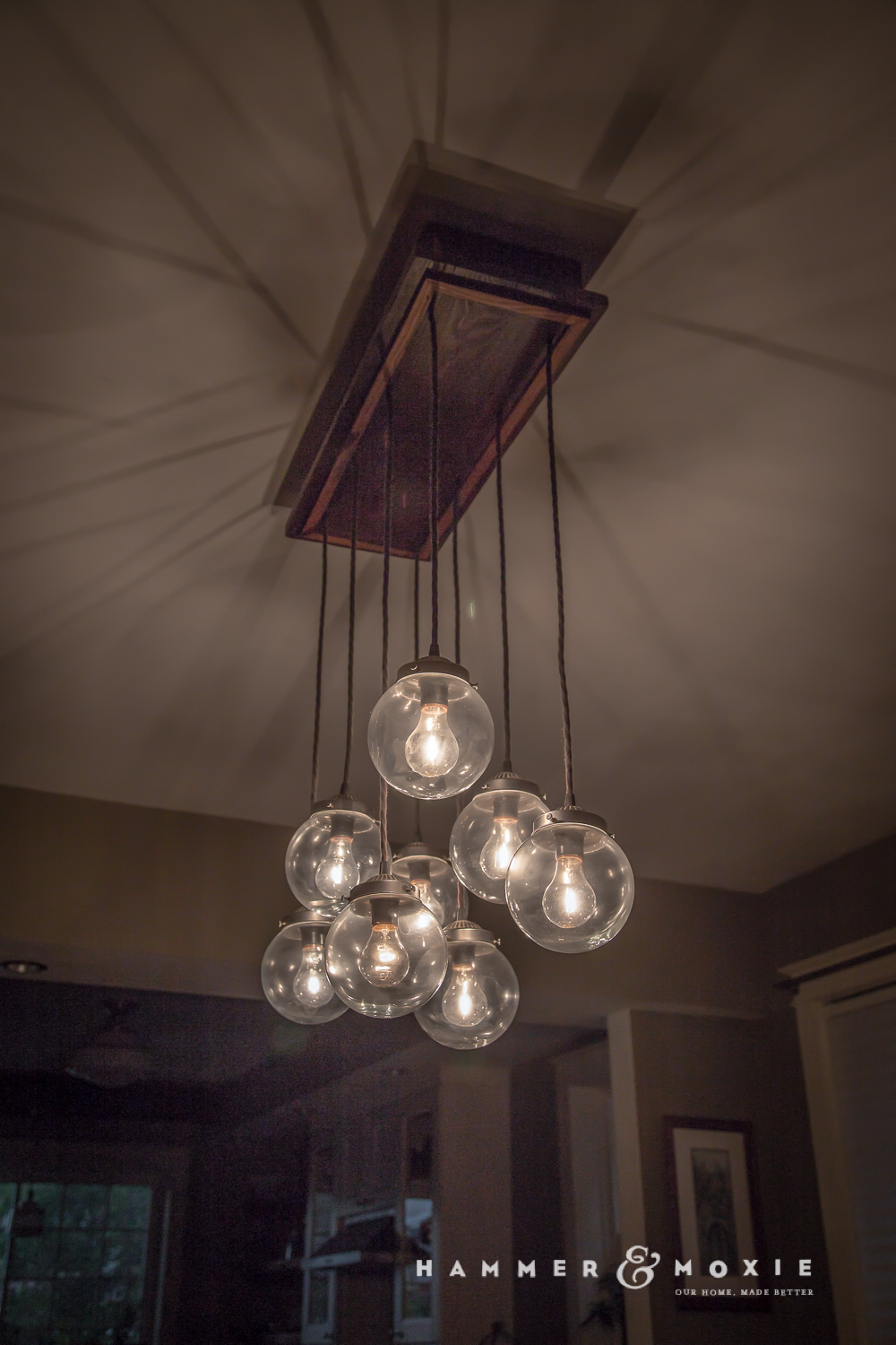 Homemade chandelier.